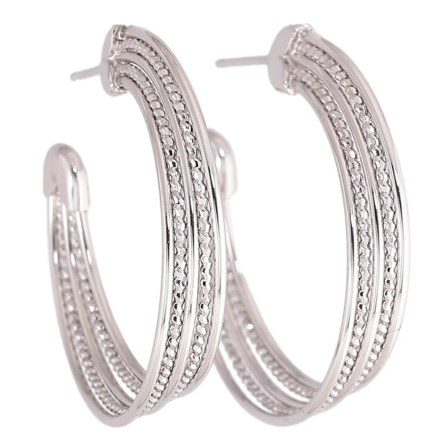 Сережки Xuping Родій пусети «Декоративні дуги» на один бік фото №1 Сережки Xuping Родій пусети «Декоративні дуги» на один бік фото №1