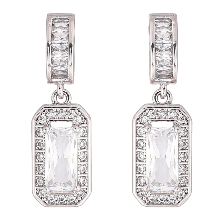 Сережки Xuping Родій пусети «Кришталеві підвіски» фото №1