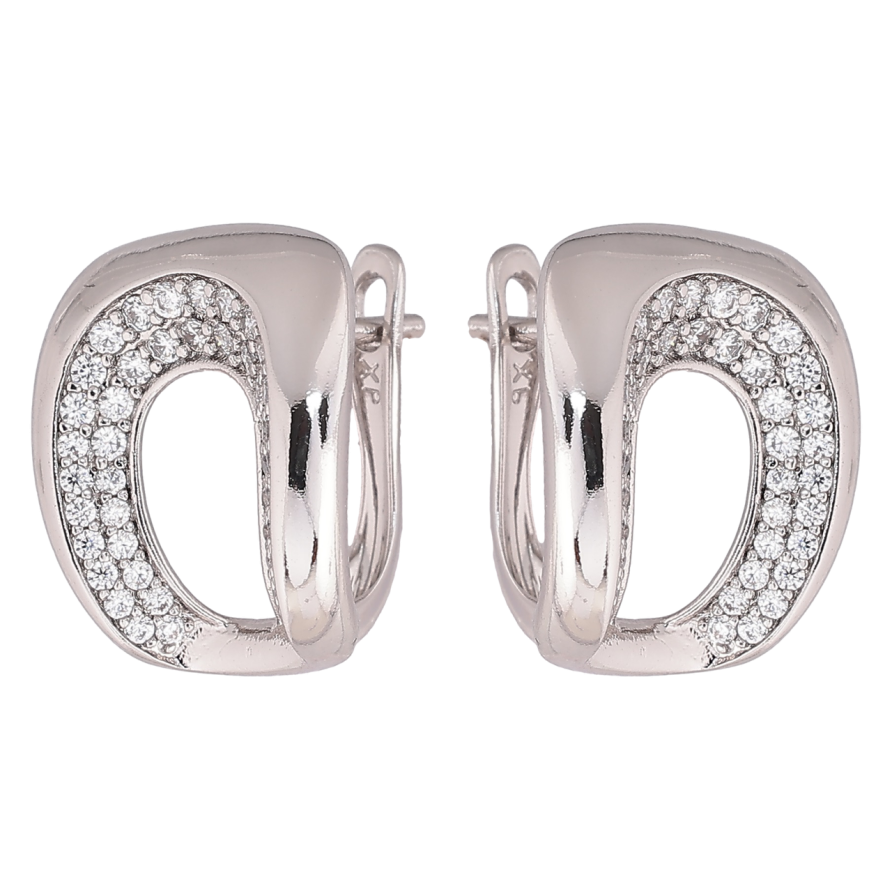 Сережки Xuping Родій англійський замок «Візерунок з інкрустацією кристалами» фото №1 Сережки Xuping Родій англійський замок «Візерунок з інкрустацією кристалами» фото №1