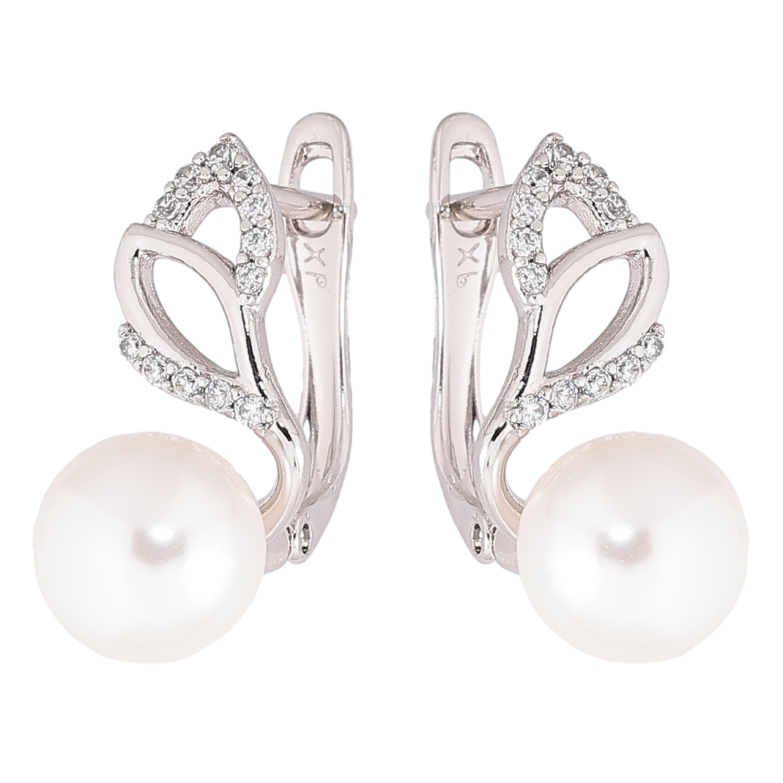 Сережки Xuping Родій англійський замок «Перлинні бутони» фото №1