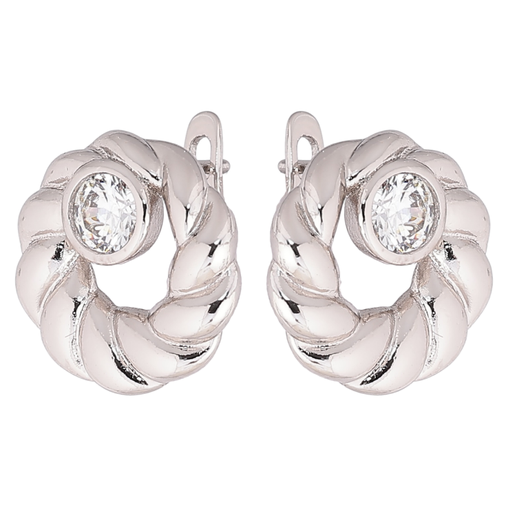 Сережки Xuping Родій англійський замок «Декоративні колечка з кристалами» фото №22 Сережки Xuping Родій англійський замок «Декоративні колечка з кристалами» фото №22