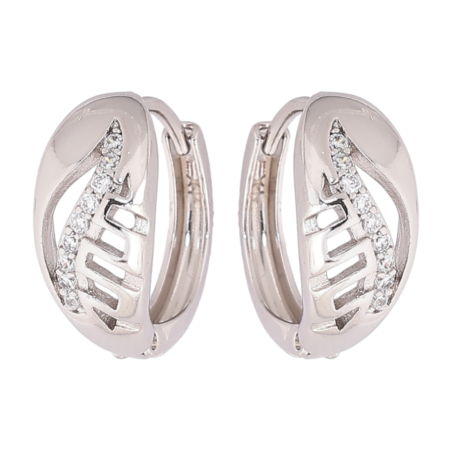 Сережки Xuping Родій колечка «Різьблений візерунок із кришталевими доріжками» фото №1