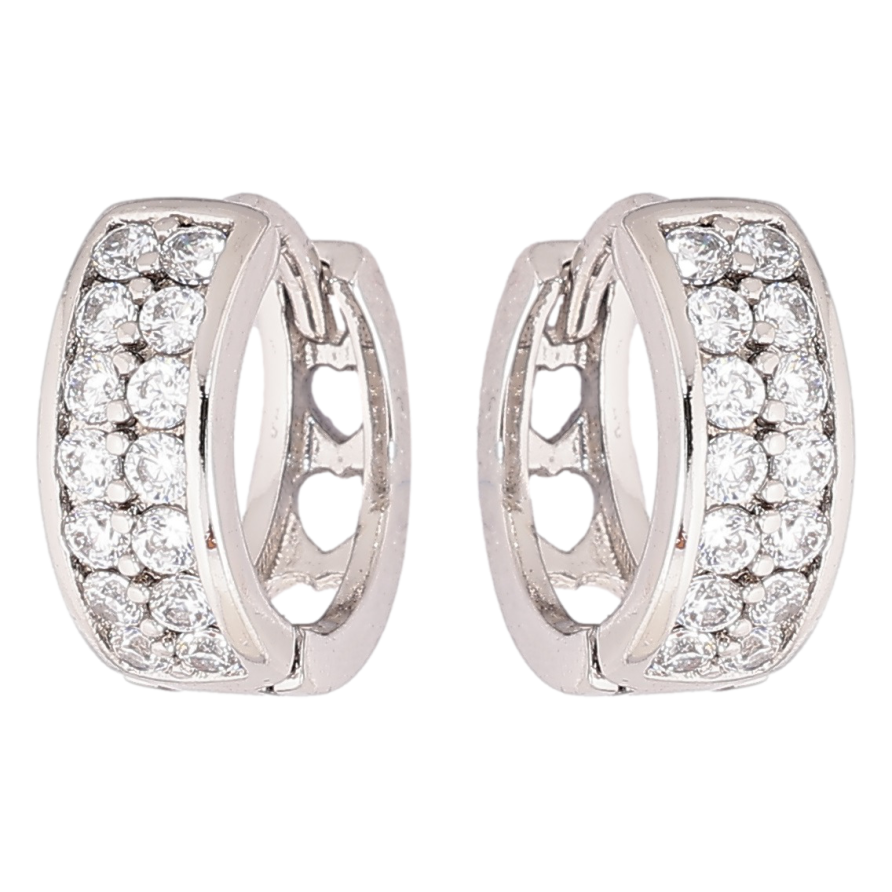 Сережки Xuping Родій колечка «Інкрустація кристалами» фото №1 Сережки Xuping Родій колечка «Інкрустація кристалами» фото №1