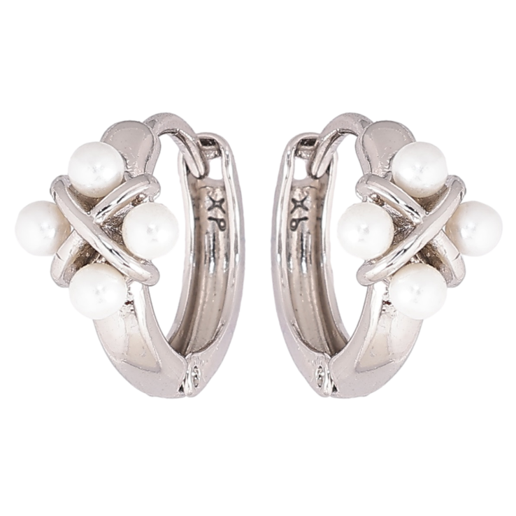 Сережки Xuping Родій колечка «Візерунок з перлинами» фото №24