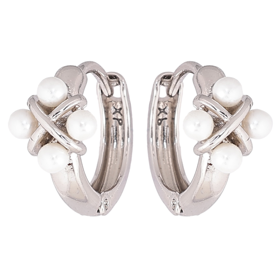 Сережки Xuping Родій колечка «Візерунок з перлинами» фото №1