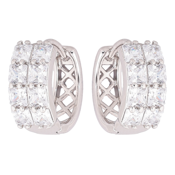 Сережки Xuping Родій колечка «Інкрустація кристалами» фото №14 Сережки Xuping Родій колечка «Інкрустація кристалами» фото №14