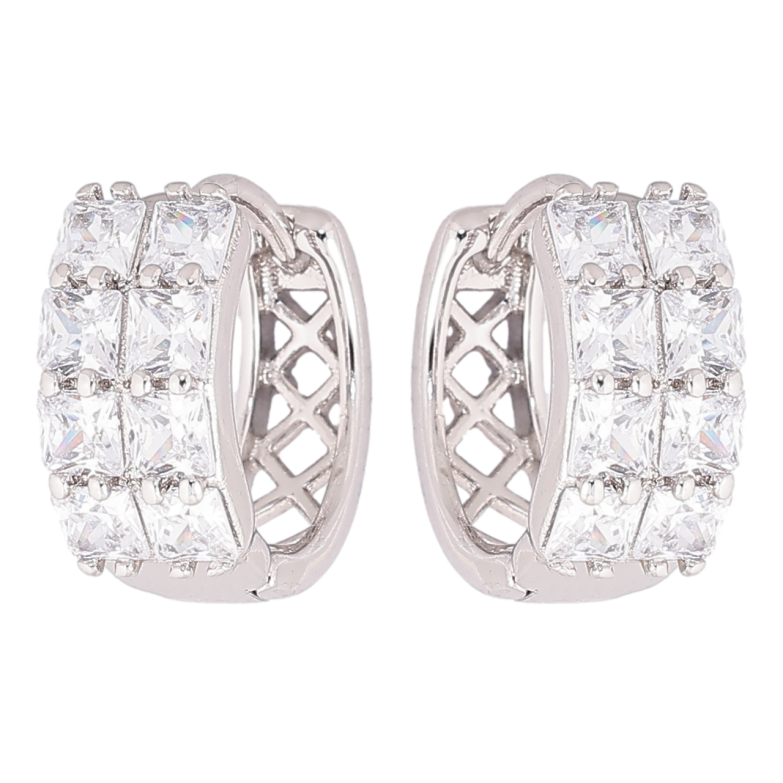 Серьги Xuping Родий колечки Инкрустация кристаллами фото №1