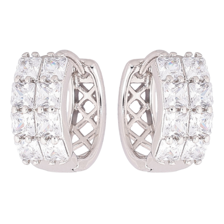 Сережки Xuping Родій колечка «Інкрустація кристалами» фото №1 Сережки Xuping Родій колечка «Інкрустація кристалами» фото №1