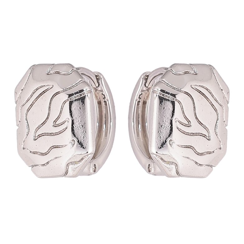 Сережки Xuping Родій колечка «Декоративний візерунок» фото №1 Сережки Xuping Родій колечка «Декоративний візерунок» фото №1