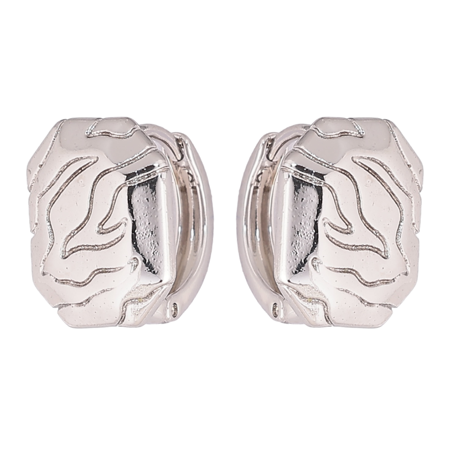 Сережки Xuping Родій колечка «Декоративний візерунок» фото №1 Сережки Xuping Родій колечка «Декоративний візерунок» фото №1