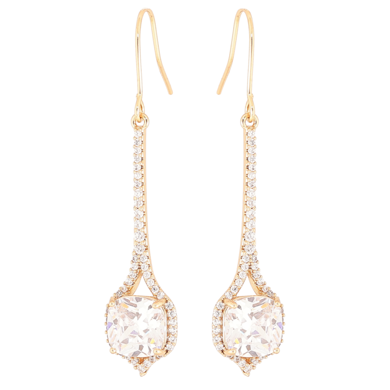 Сережки Xuping Позолота 18K французький замок «Кришталеві підвіски» фото №1