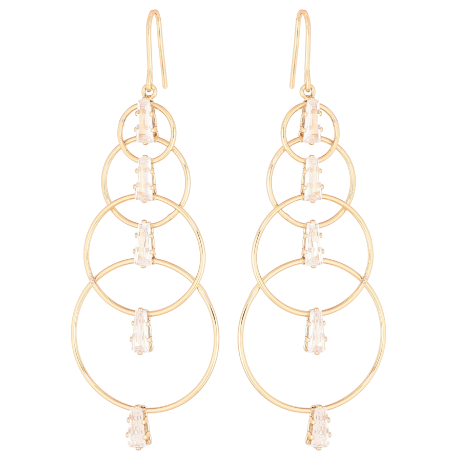 Серьги Xuping Позолота 18K французский замок Круглые подвески с кристаллами фото №1 Серьги Xuping Позолота 18K французский замок Круглые подвески с кристаллами фото №1