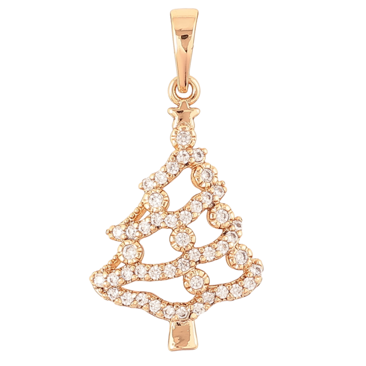 Кулон Xuping Позолота 18K Новорічна ялинка» для ланцюжка до 6мм фото №5 Кулон Xuping Позолота 18K Новорічна ялинка» для ланцюжка до 6мм фото №5