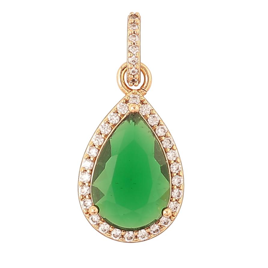 Кулон Xuping Позолота 18K Зеленый кристалл для цепочки до 4мм фото №1 Кулон Xuping Позолота 18K Зеленый кристалл для цепочки до 4мм фото №1