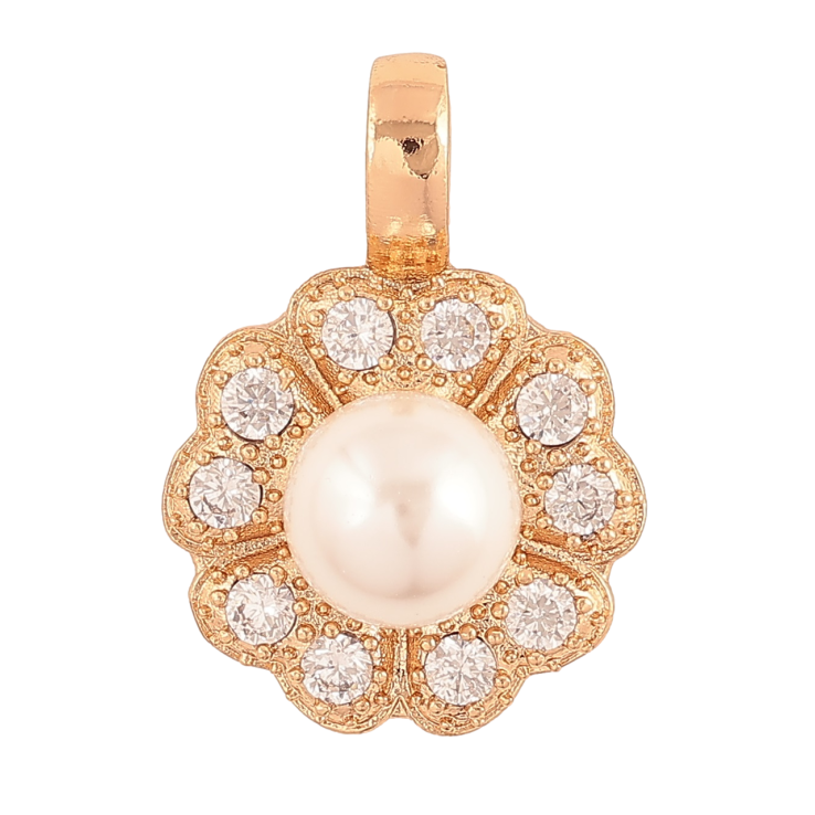 Кулон Xuping Позолота 18K Цветочек с кристаллами и жемчужиной для цепочки до 6мм фото №14