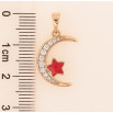Кулон Xuping Позолота 18K Півмісяць і зірка з червоною емаллю» для ланцюжка до 5мм фото №2 Кулон Xuping Позолота 18K Півмісяць і зірка з червоною емаллю» для ланцюжка до 5мм фото №2