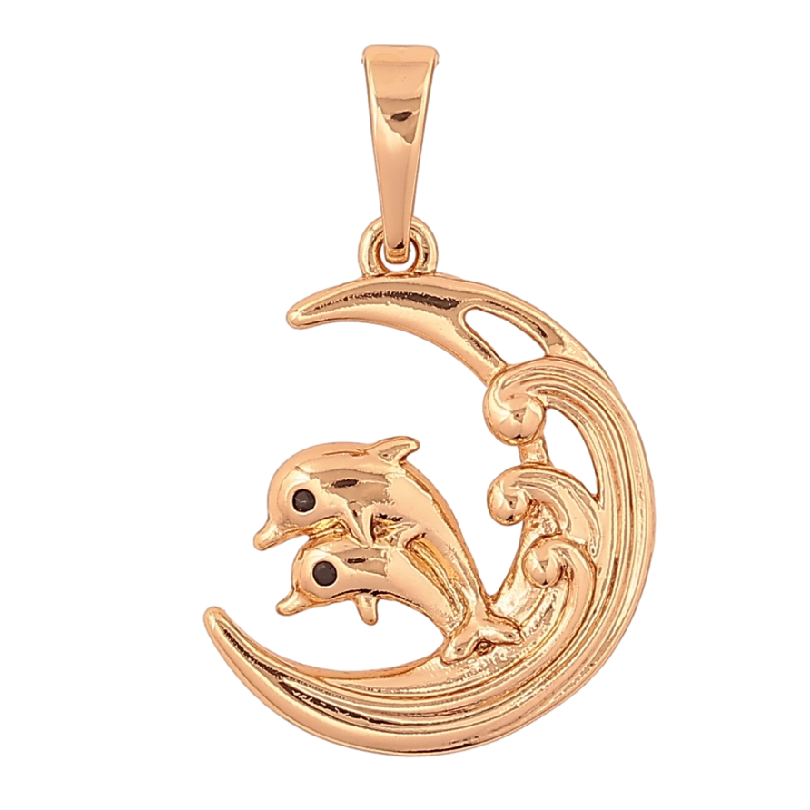 Кулон Xuping Позолота 18K «Дельфіни» для ланцюжка до 6мм фото №1