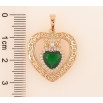 Кулон Xuping Позолота 18K Сердце с зеленым кристаллом для цепочки до 6мм фото №2 Кулон Xuping Позолота 18K Сердце с зеленым кристаллом для цепочки до 6мм фото №2