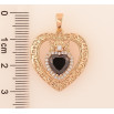 Кулон Xuping Позолота 18K «Серце з чорним кристалом» для ланцюжка до 6мм фото №2