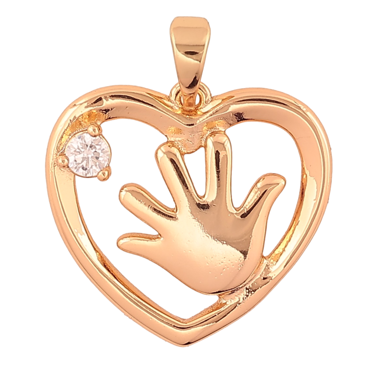 Кулон Xuping Позолота 18K «Серце з долонькою» для ланцюжка до 5мм фото №22 Кулон Xuping Позолота 18K «Серце з долонькою» для ланцюжка до 5мм фото №22