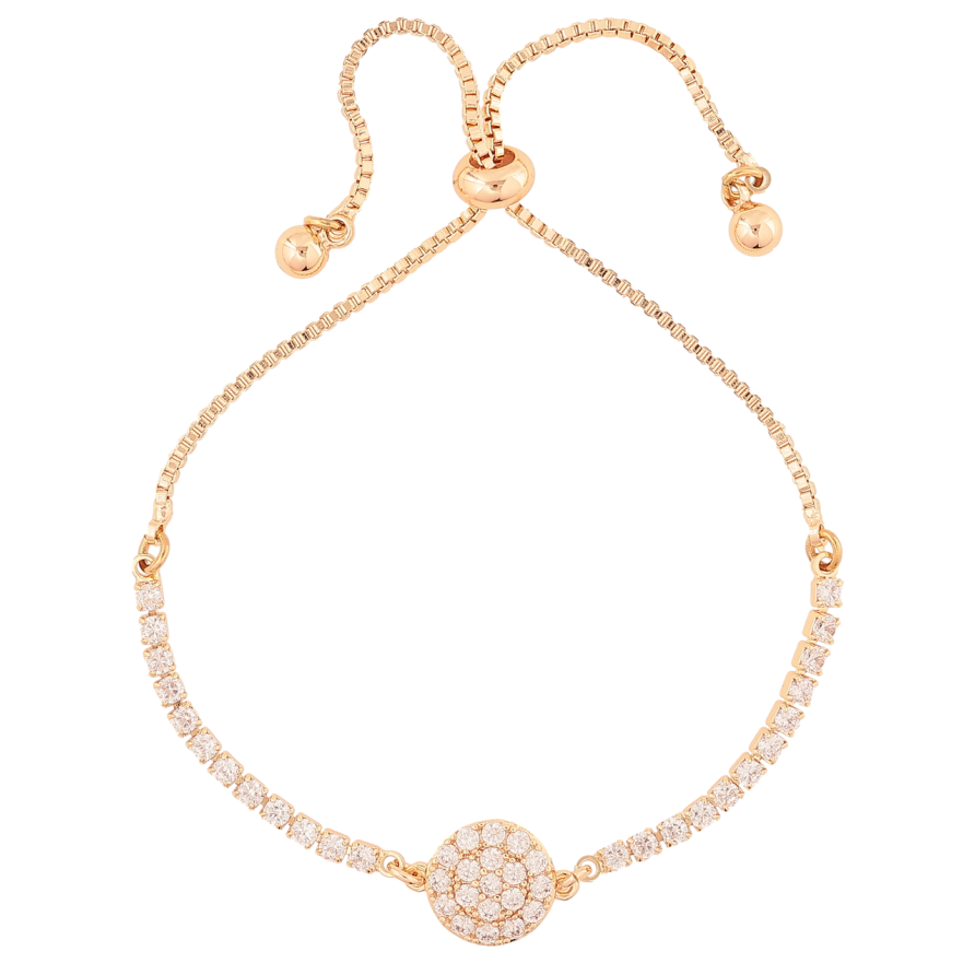 Браслет Xuping M&L Колір 18K «Доріжка кристалів з колом» на бігунку, довжина 12-22см х 1.5мм фото №1 Браслет Xuping M&L Колір 18K «Доріжка кристалів з колом» на бігунку, довжина 12-22см х 1.5мм фото №1