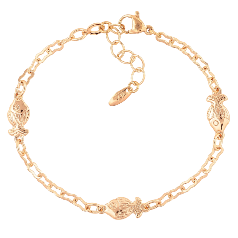 Браслет Xuping M&L Колір 18K «Ланцюжок зі вставками рибки» довжина з доп. ланцюжком 17-20см х 3-6мм фото №1 Браслет Xuping M&L Колір 18K «Ланцюжок зі вставками рибки» довжина з доп. ланцюжком 17-20см х 3-6мм фото №1