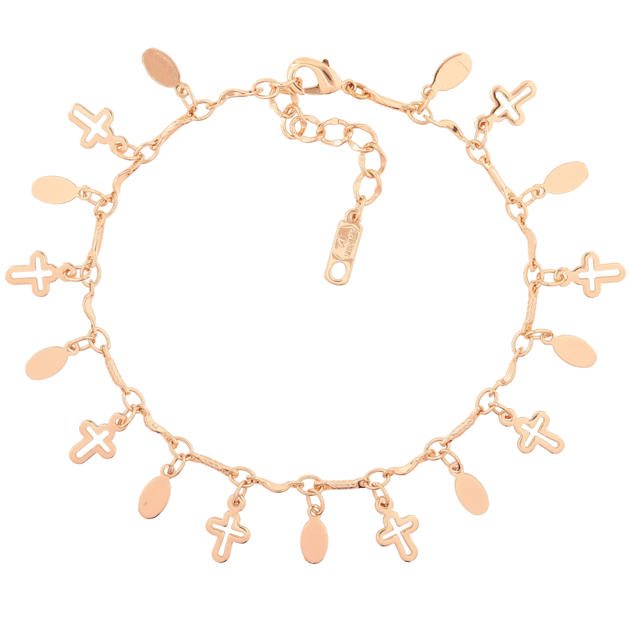 Браслет Xuping M&L Колір 18K «Ланцюжок з підвісками» довжина з доп. ланцюжком 18-22см х 2мм фото №1