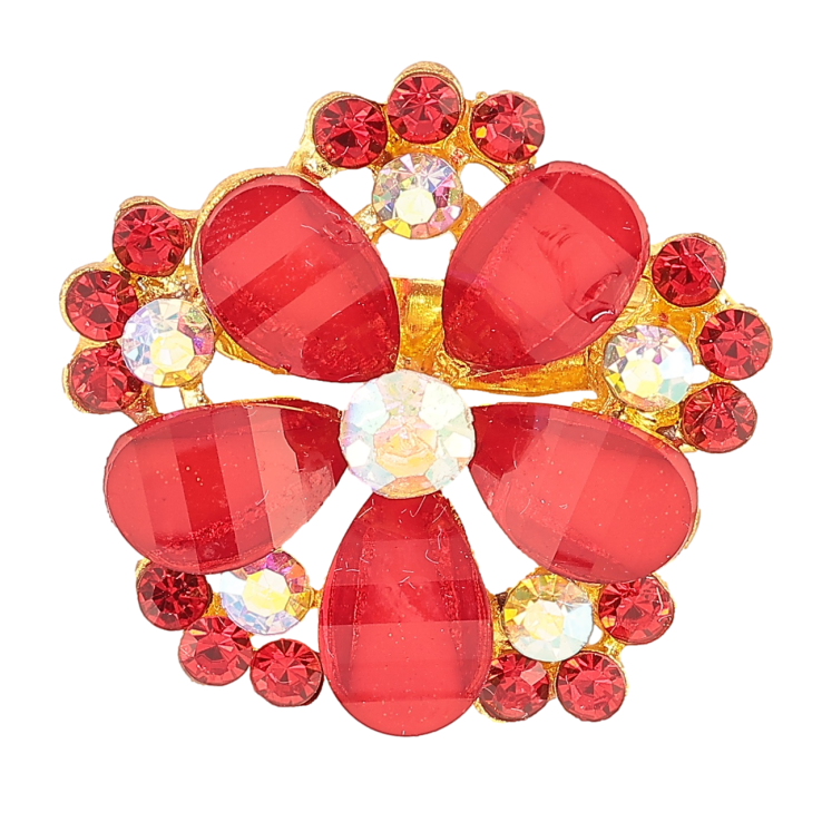 Брошь Цветок с красными стразами фото №21 Брошь Цветок с красными стразами фото №21