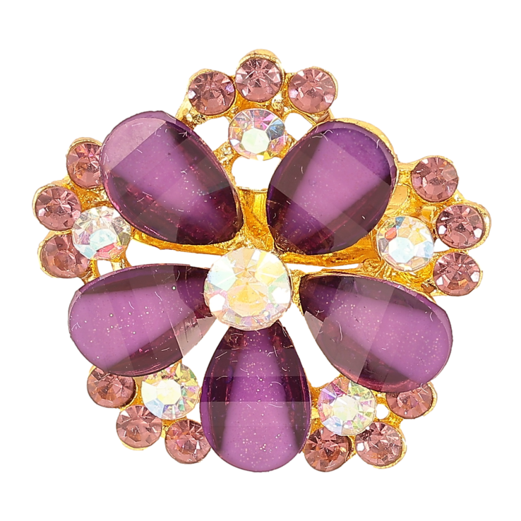 Брошь Цветок с сиреневыми стразами фото №9 Брошь Цветок с сиреневыми стразами фото №9