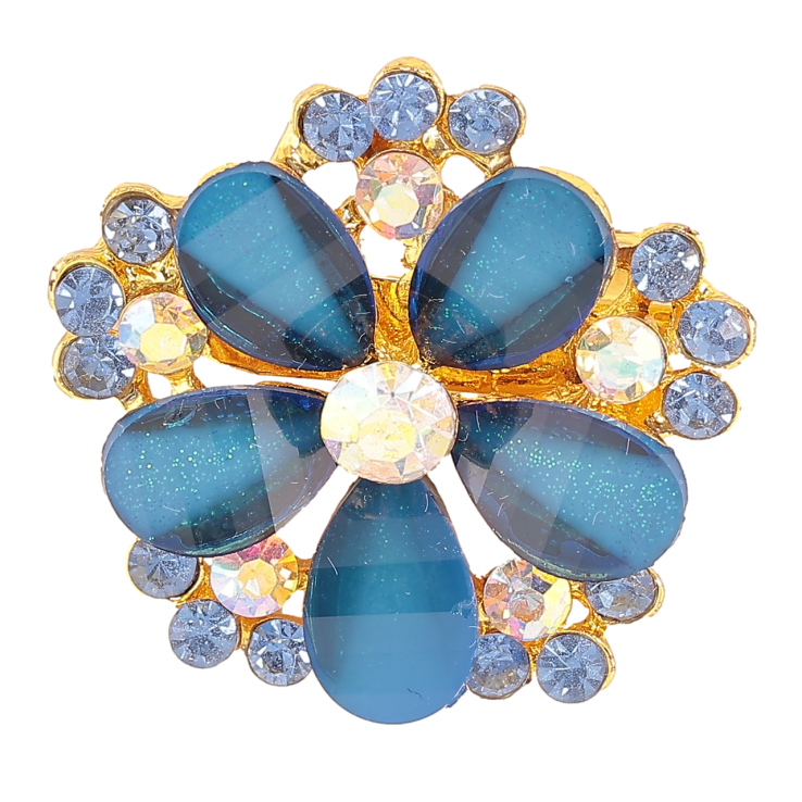 Брошь Цветок с синими стразами фото №17 Брошь Цветок с синими стразами фото №17