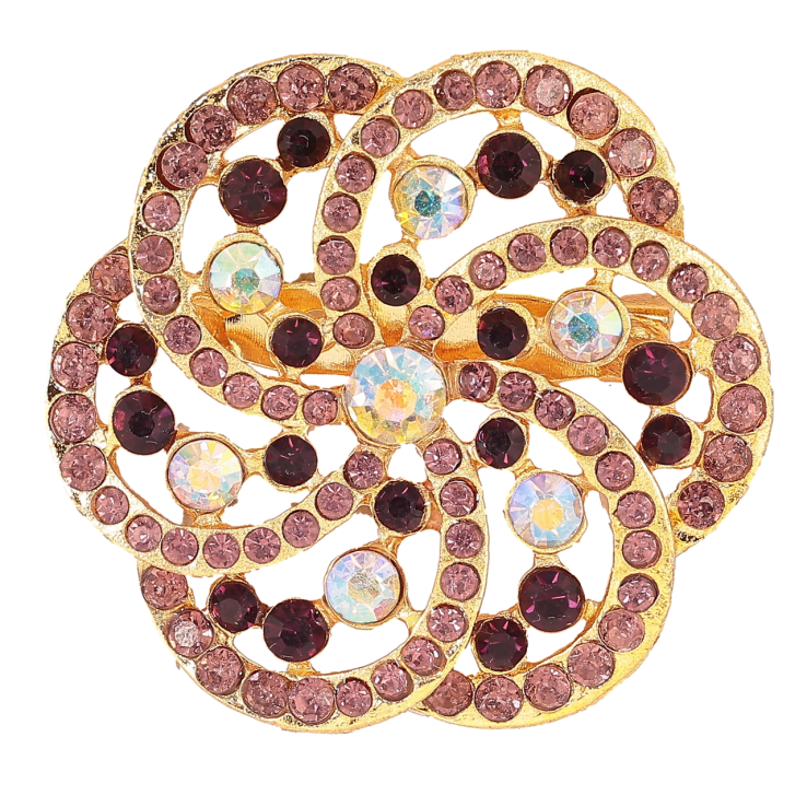 Брошь Цветок с бордовыми стразами фото №25 Брошь Цветок с бордовыми стразами фото №25