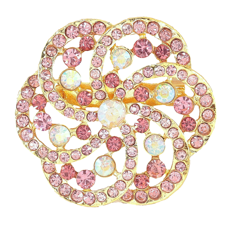 Брошь Цветок с розовыми стразами фото №16 Брошь Цветок с розовыми стразами фото №16