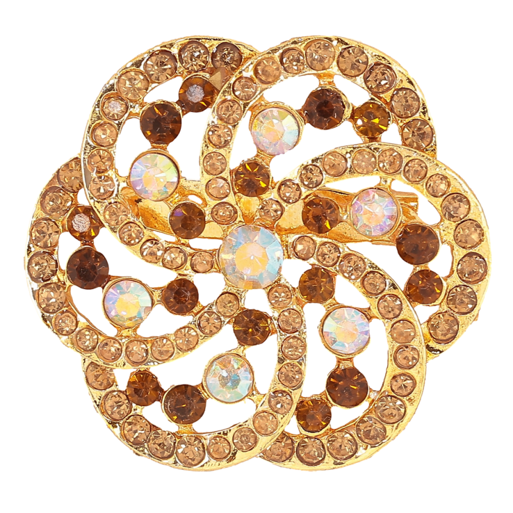 Брошь Цветок с коричневыми стразами фото №23 Брошь Цветок с коричневыми стразами фото №23