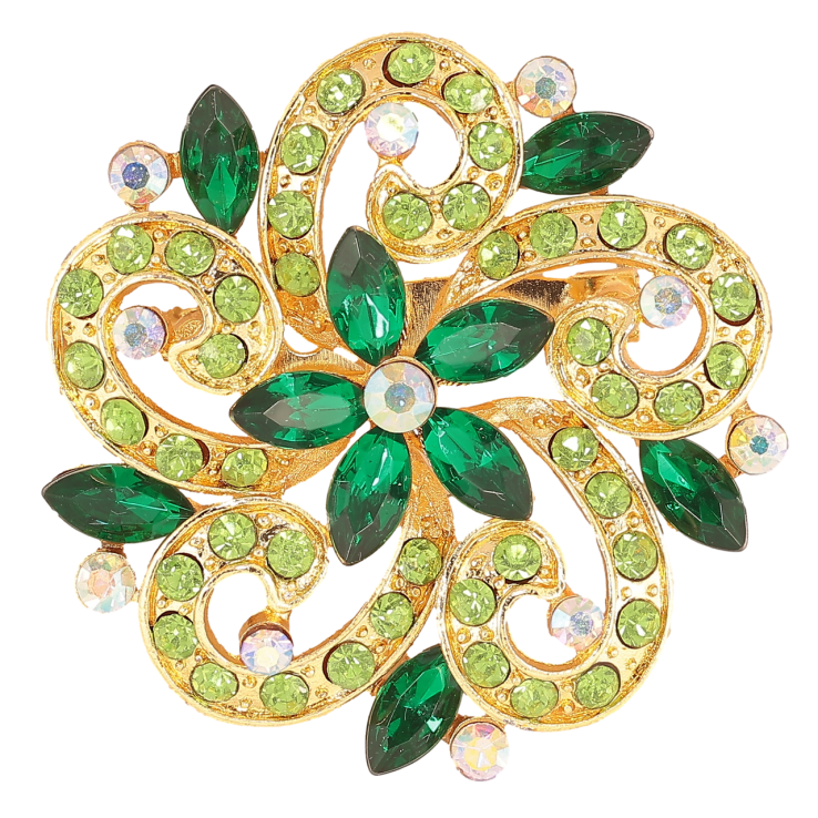 Брошь Цветок с зелеными стразами фото №21 Брошь Цветок с зелеными стразами фото №21