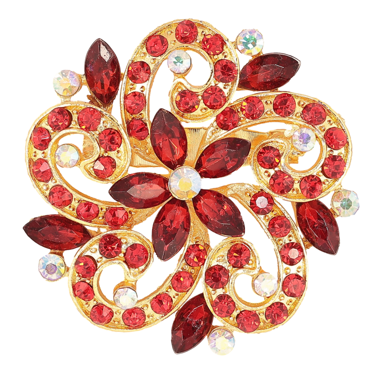 Брошь Цветок с красными стразами фото №17 Брошь Цветок с красными стразами фото №17