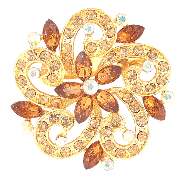 Брошь Цветок с коричневыми стразами фото №24 Брошь Цветок с коричневыми стразами фото №24