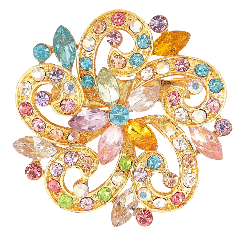 Брошка «Квітка з різнокольоровими стразами» фото №1 Брошка «Квітка з різнокольоровими стразами» фото №1