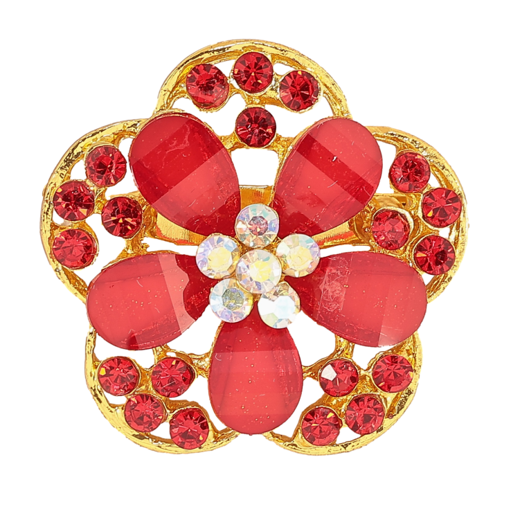 Брошь Цветок с красными стразами фото №19 Брошь Цветок с красными стразами фото №19