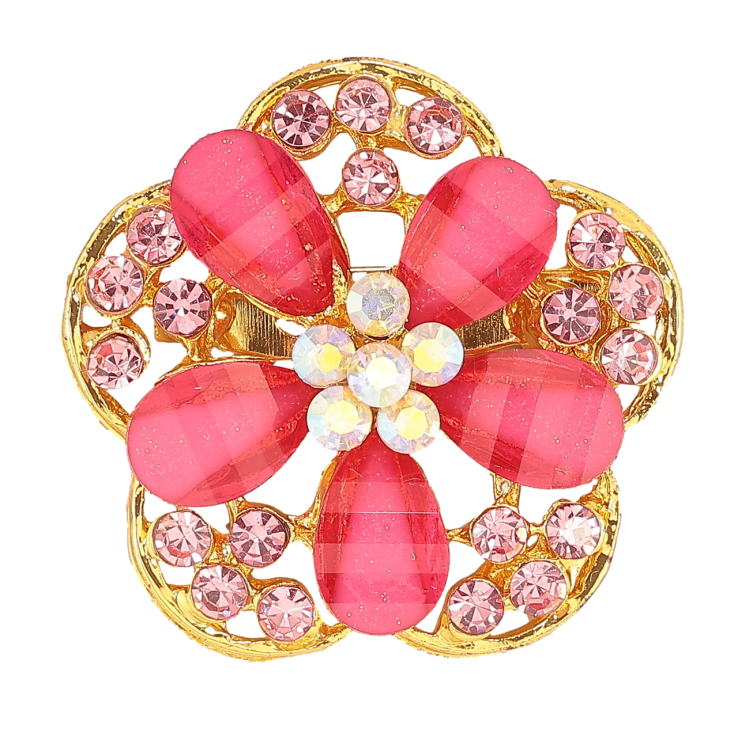 Брошь Цветок с розовыми стразами фото №14 Брошь Цветок с розовыми стразами фото №14