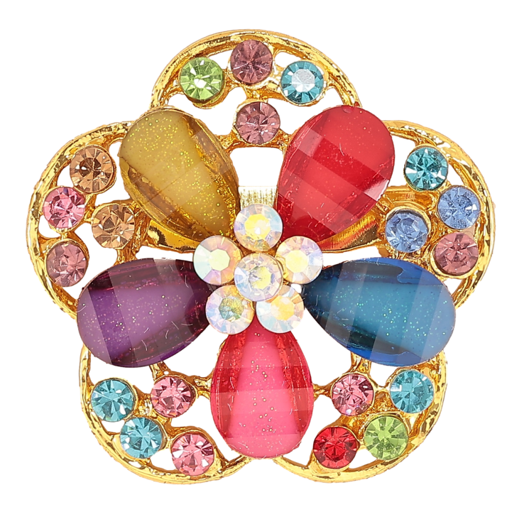 Брошь Цветок с разноцветными стразами фото №23 Брошь Цветок с разноцветными стразами фото №23
