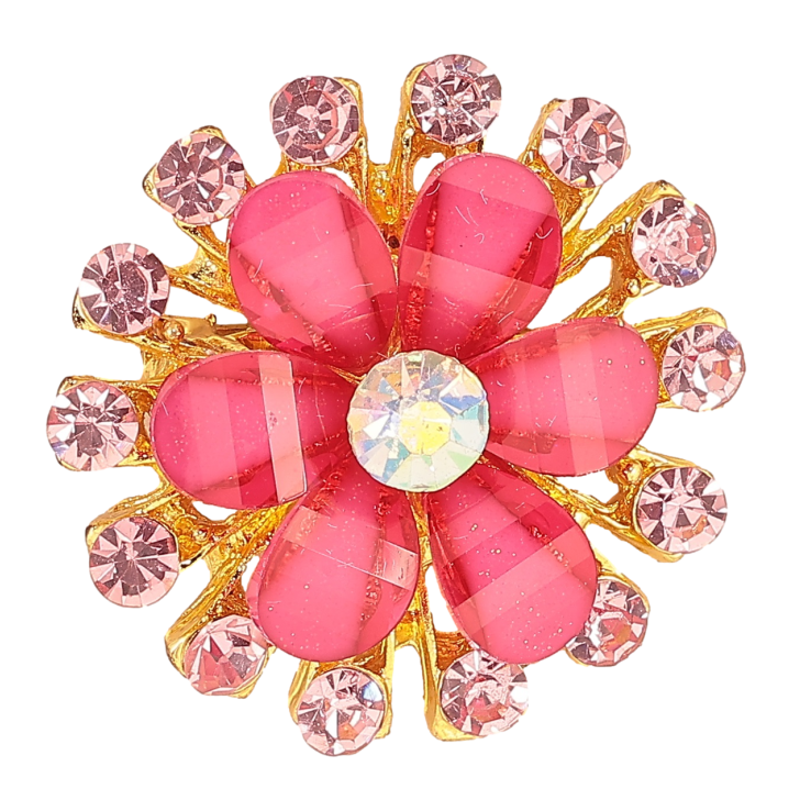 Брошь Цветок с розовыми стразами фото №12 Брошь Цветок с розовыми стразами фото №12