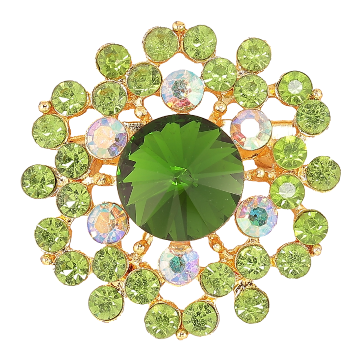 Брошь Цветок с зелеными стразами фото №24 Брошь Цветок с зелеными стразами фото №24
