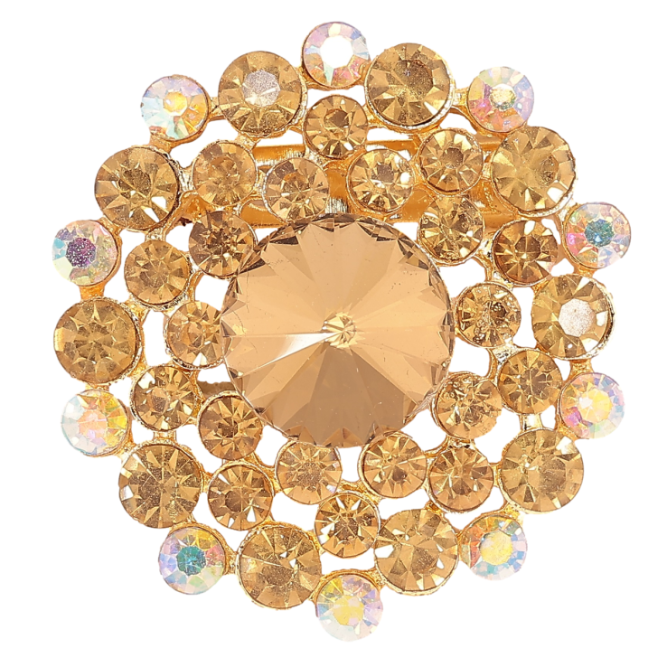 Брошь Цветок с золотистыми стразами фото №16 Брошь Цветок с золотистыми стразами фото №16
