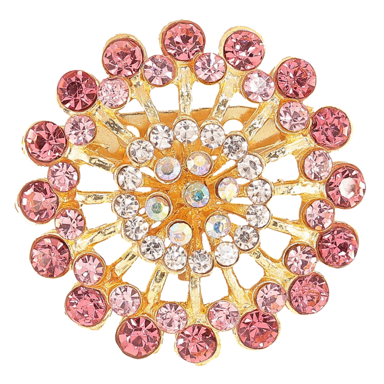 Брошка «Квітка з рожевими стразами» фото №1 Брошка «Квітка з рожевими стразами» фото №1