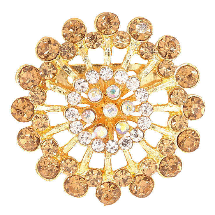 Брошь Цветок с золотистыми стразами фото №15 Брошь Цветок с золотистыми стразами фото №15