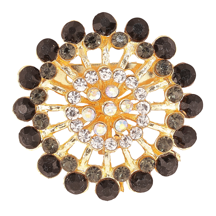 Брошь Цветок с черными стразами фото №20 Брошь Цветок с черными стразами фото №20