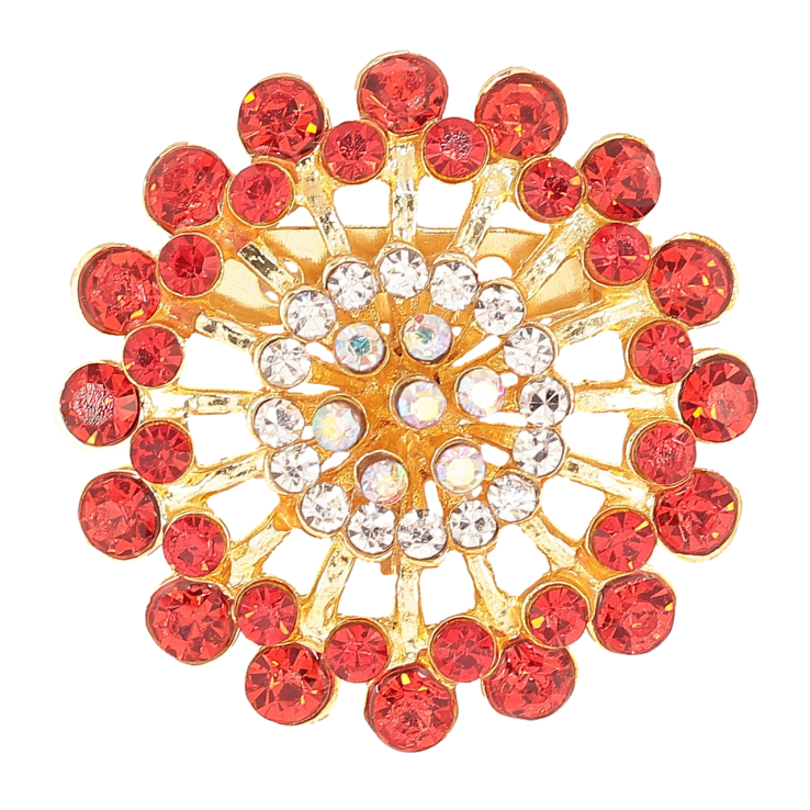 Брошь Цветок с красными стразами фото №18 Брошь Цветок с красными стразами фото №18