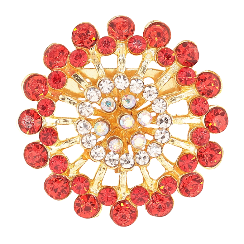 Брошка «Квітка з червоними стразами» фото №1 Брошка «Квітка з червоними стразами» фото №1