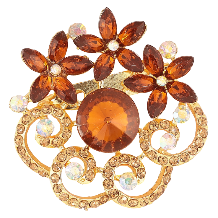 Брошь Цветочная композиция с коричневыми стразами фото №16 Брошь Цветочная композиция с коричневыми стразами фото №16