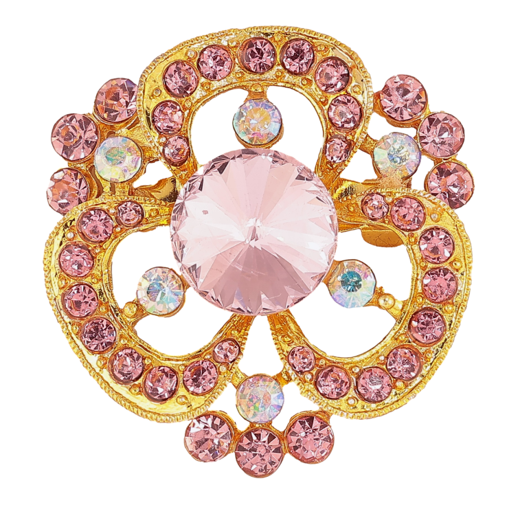 Брошь Цветок с розовыми стразами фото №13 Брошь Цветок с розовыми стразами фото №13